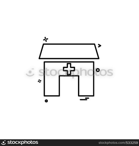 house building hospital icon vestor design