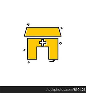 house building hospital icon vestor design