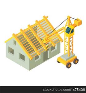 House building icon. Isometric illustration of house building vector icon for web. House building icon, isometric style