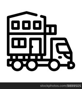 house building transportation line icon vector. house building transportation sign. isolated contour symbol black illustration. house building transportation line icon vector illustration