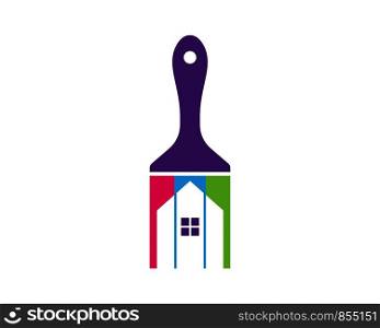 house,bulding paint logo icon vector illustration design