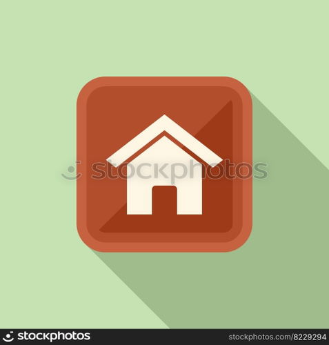 House button icon flat vector. Computer interface. Smile system. House button icon flat vector. Computer interface