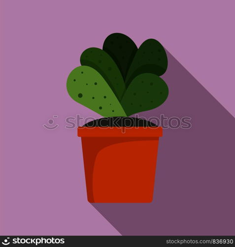 House cacti pot icon. Flat illustration of house cacti pot vector icon for web design. House cacti pot icon, flat style