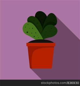 House cacti pot icon. Flat illustration of house cacti pot vector icon for web design. House cacti pot icon, flat style