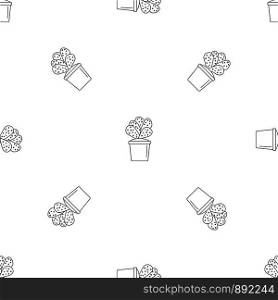House cacti pot pattern seamless vector repeat geometric for any web design. House cacti pot pattern seamless vector