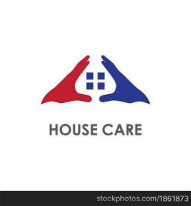 House care protection logo design vector