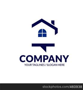 house chat bubble for Consulting, communication and property agency logo design template