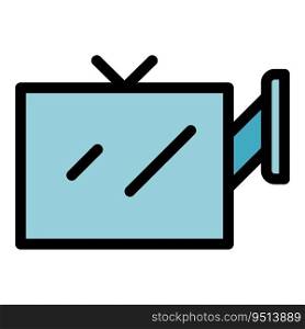 House cinema mount icon outline vector. Tv display. Television control color flat. House cinema mount icon vector flat