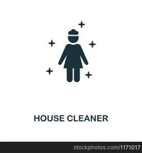 House Cleaner creative icon. Simple element illustration. House Cleaner concept symbol design from cleaning collection. Can be used for mobile and web design, apps, software, print.. House Cleaner icon. Line style icon design from cleaning icon collection. UI. Illustration of house cleaner icon. Pictogram isolated on white. Ready to use in web design, apps, software, print.