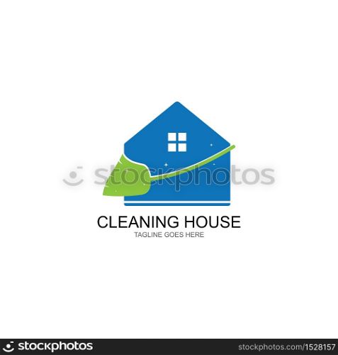 House cleaner logo vector template
