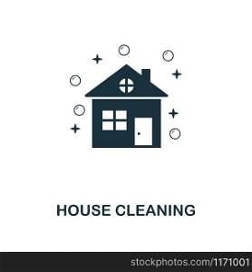 House Cleaning creative icon. Simple element illustration. House Cleaning concept symbol design from cleaning collection. Can be used for mobile and web design, apps, software, print.. House Cleaning icon. Line style icon design from cleaning icon collection. UI. Illustration of house cleaning icon. Pictogram isolated on white. Ready to use in web design, apps, software, print.