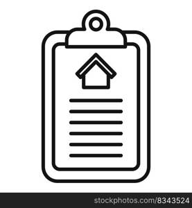 House clipboard invest icon outline vector. Property rent. Building buy. House clipboard invest icon outline vector. Property rent