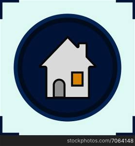 House color icon. Home. Cottage. Building. Isolated vector illustration. House color icon