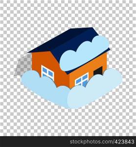 House covered with snow isometric icon 3d on a transparent background vector illustration. House covered with snow isometric icon