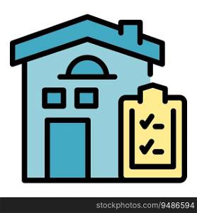 House credit icon outline vector. Loan payment. Online tax color flat. House credit icon vector flat