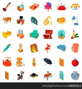 House decor icons set. Cartoon style of 36 house decor vector icons for web isolated on white background. House decor icons set, cartoon style