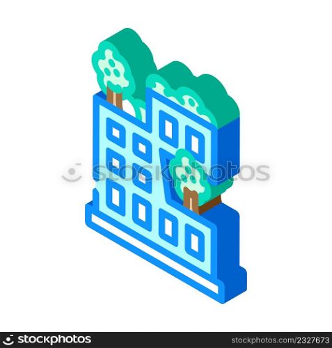 house decorated trees isometric icon vector. house decorated trees sign. isolated symbol illustration. house decorated trees isometric icon vector illustration