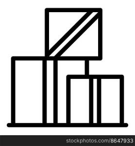 House delivery box icon outline vector. Move service. Furniture company. House delivery box icon outline vector. Move service