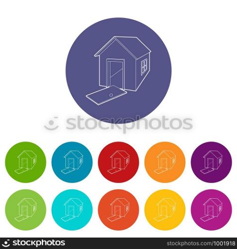 House destroyed icon in outline style on a white background. House destroyed icon, outline style