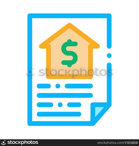 House Document Icon Vector. Outline House Document Sign. Isolated Contour Symbol Illustration. House Document Icon Vector Outline Illustration