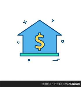 house dollar home icon vector design