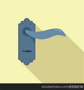 House door handle icon flat vector. Lock knob. Latch keyhole. House door handle icon flat vector. Lock knob