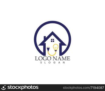 House electricity logo vector