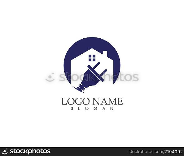 House electricity logo vector