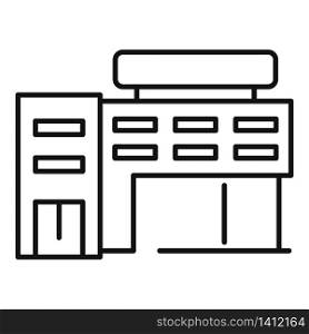 House exhibition center icon. Outline house exhibition center vector icon for web design isolated on white background. House exhibition center icon, outline style