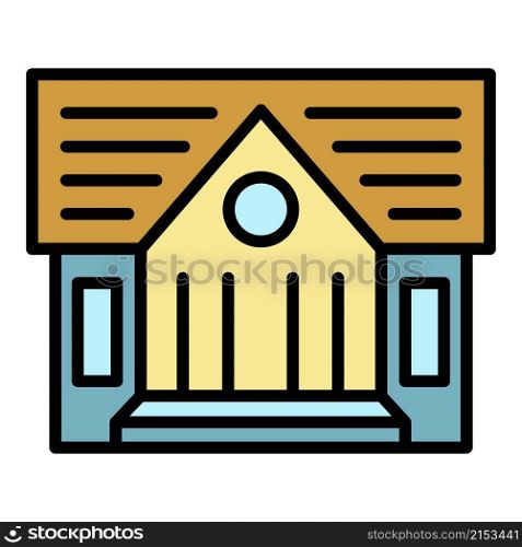House exhibition icon. Outline house exhibition vector icon color flat isolated. House exhibition icon color outline vector