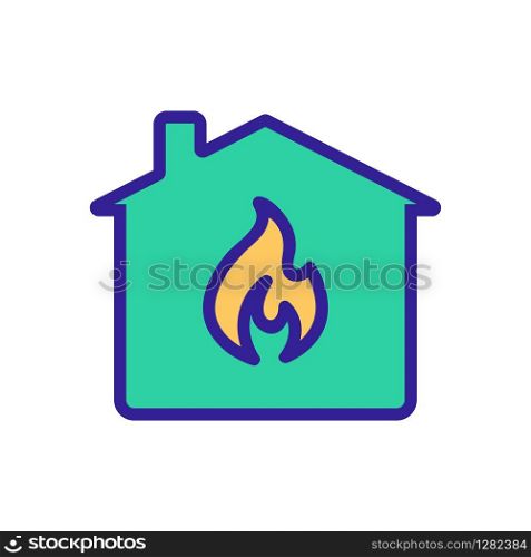 House fire icon vector. Thin line sign. Isolated contour symbol illustration. House fire icon vector. Isolated contour symbol illustration