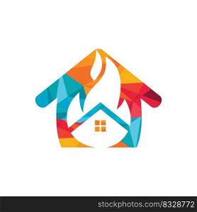 House fire vector logo design template. Preventing fire or fire alarm logo concept. 