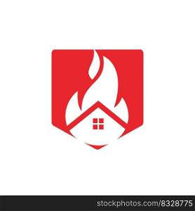 House fire vector logo design template. Preventing fire or fire alarm logo concept. 