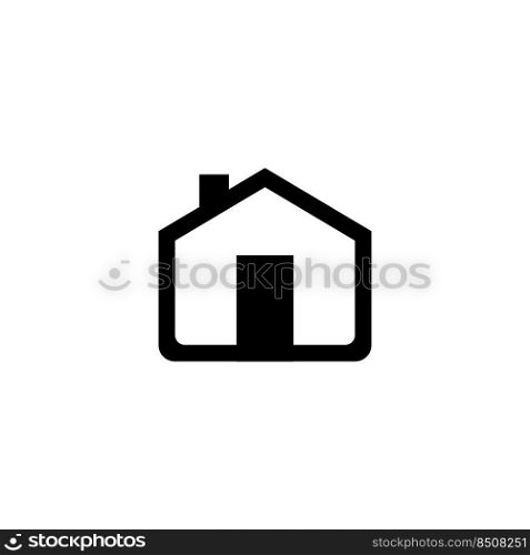 House flat design icon on white background. Real estate logo vector design.