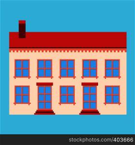 House flat sign isolated on blue background. House flat sign illustration