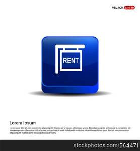 House for Rent Icon - 3d Blue Button.