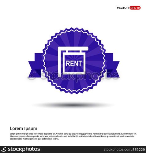 House for Rent Icon - Purple Ribbon banner