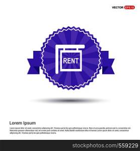 House for Rent Icon - Purple Ribbon banner