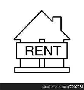 House for rent linear icon. Thin line illustration. Rental property. Real estate market. contour symbol. Vector isolated outline drawing. House for rent linear icon