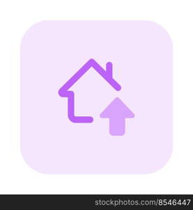 House for sale with up arrow isolated on a white background