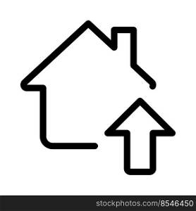 House for sale with up arrow isolated on a white background
