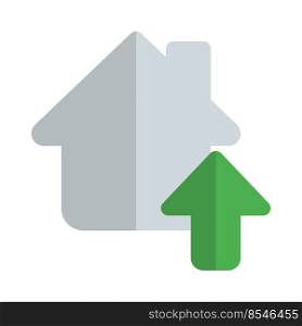 House for sale with up arrow isolated on a white background
