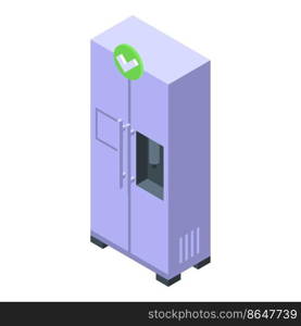 House fridge icon isometric vector. Kitchen freezer. Home refrigerator. House fridge icon isometric vector. Kitchen freezer