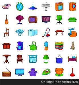 House furniture icons set. Cartoon style of 36 house furniture vector icons for web isolated on white background. House furniture icons set, cartoon style