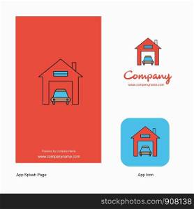 House garage Company Logo App Icon and Splash Page Design. Creative Business App Design Elements