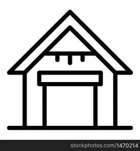 House garage icon. Outline house garage vector icon for web design isolated on white background. House garage icon, outline style