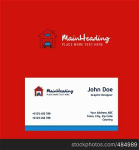 House garage logo Design with business card template. Elegant corporate identity. - Vector
