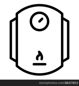 House gas boiler icon outline vector. Heater water. Energy system. House gas boiler icon outline vector. Heater water