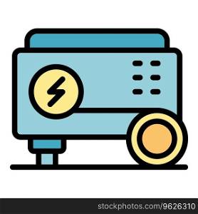 House generator icon outline vector. Power engine. Energy gas color flat. House generator icon vector flat