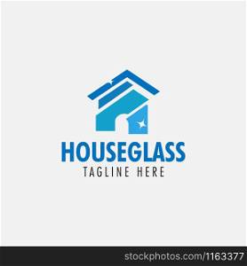 House glass logo design template vector isolated